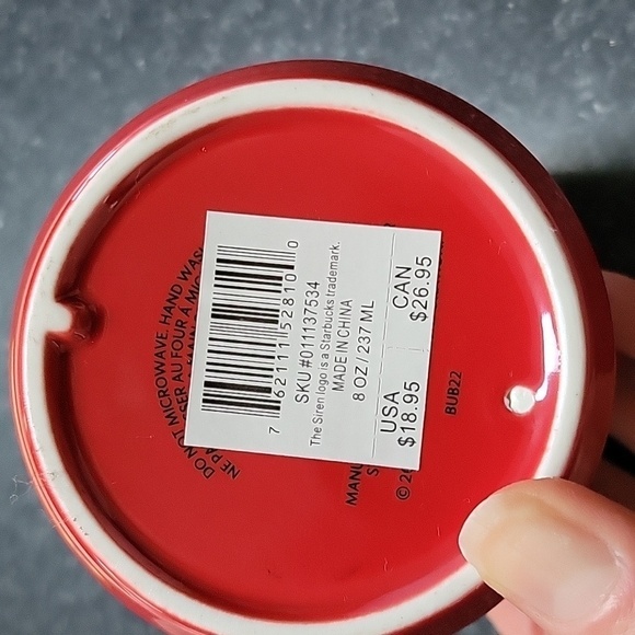 Starbucks Holiday Red White Green Poinsettia Christmas 2022 Ceramic Mug Cup 8oz - Picture 2 of 12